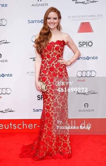 Barbara Meier attends the annual German Movie Gala in Munich wearing Stephan Pelger