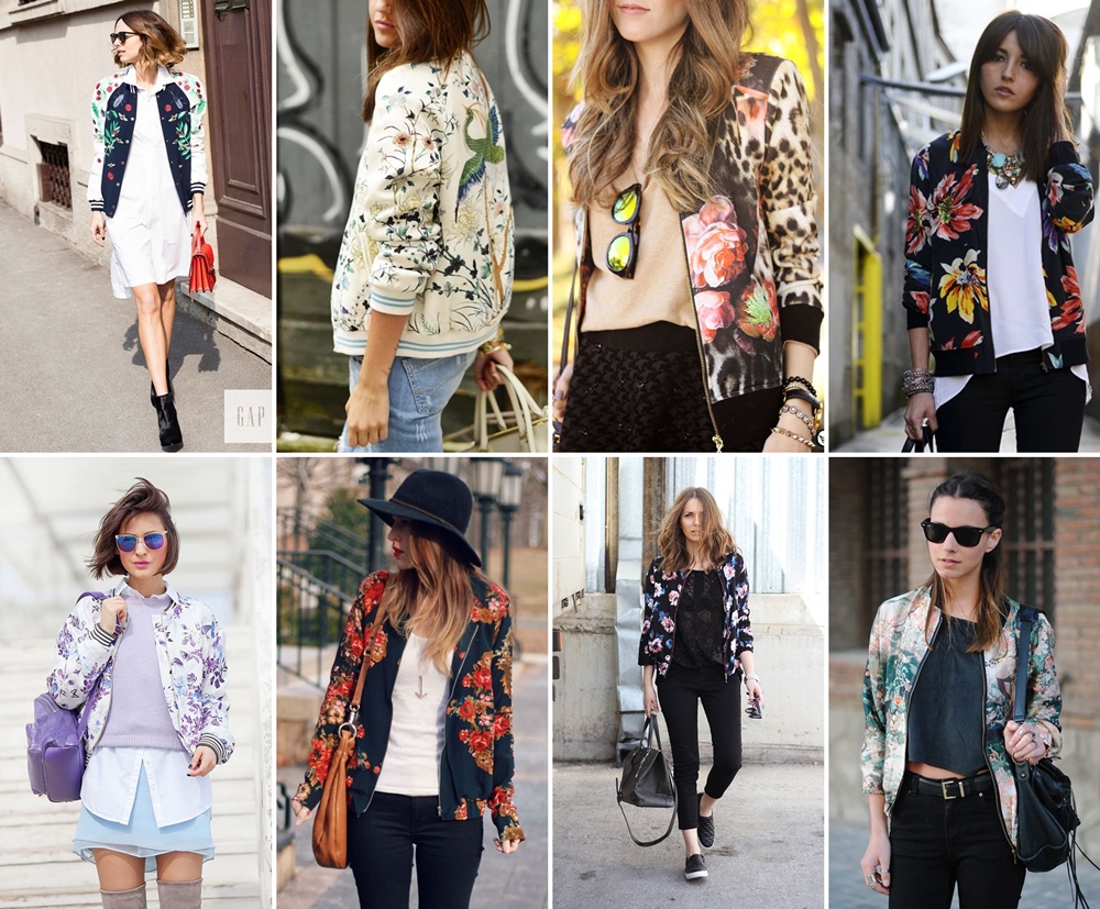 bomber jacket print floral