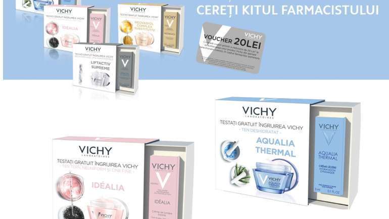 Vichy: kit de îngrijire a pielii cu testare gratuită